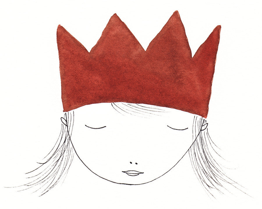 the paper crown made her feel better - Art Print