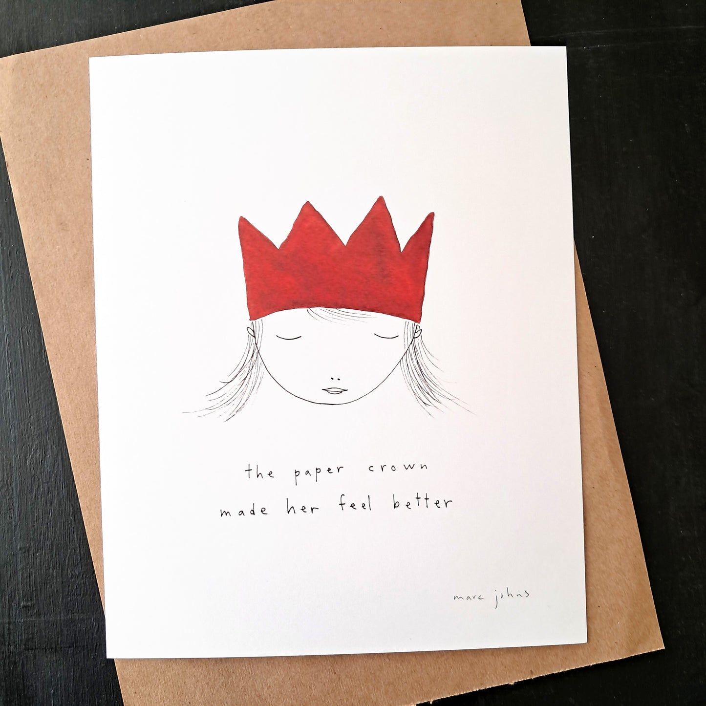 the paper crown made her feel better - Art Print