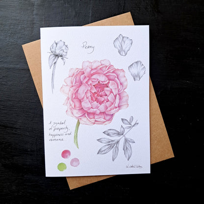 Peony botanicals - Greeting Card