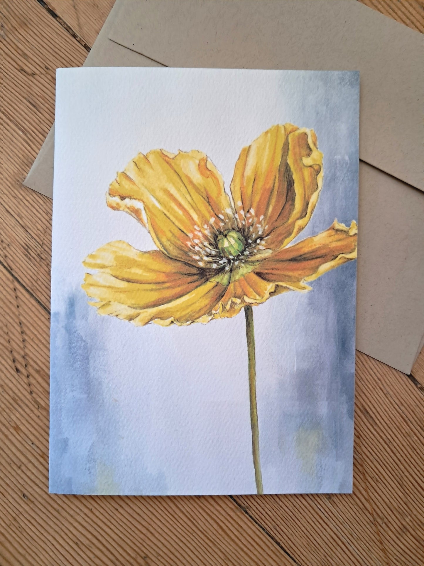 Yellow Poppy - Greeting Card