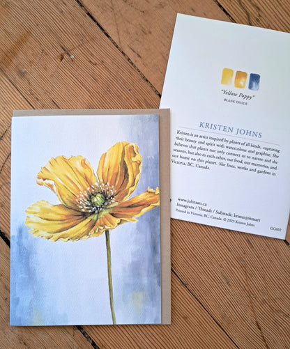 Yellow Poppy - Greeting Card