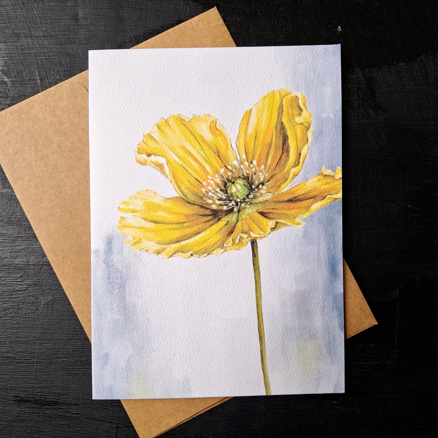 Yellow Poppy - Greeting Card