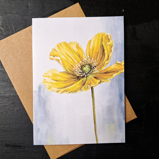 Yellow Poppy - Greeting Card