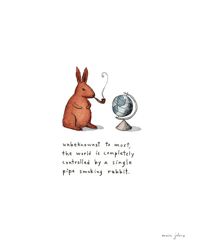 The world is controlled by a rabbit - Art Print