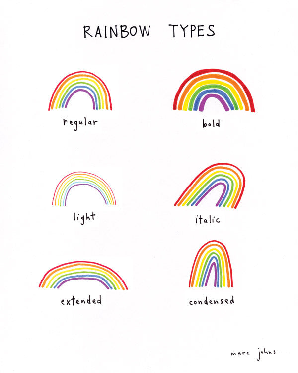 rainbow types - Art Print