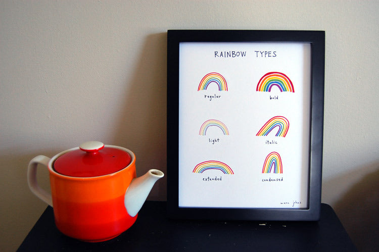 rainbow types - Art Print