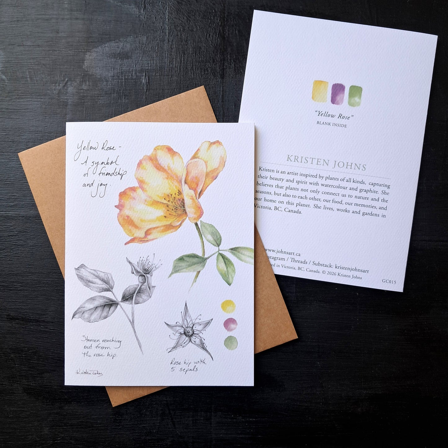Rose botanicals - Greeting Card