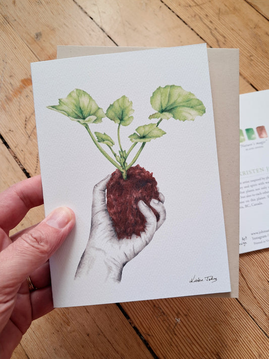 Nature's magic with seedling - Greeting Card