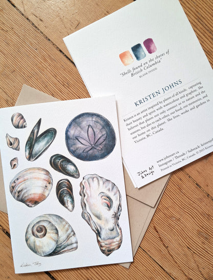 Shells found on the shores of BC - Greeting Card