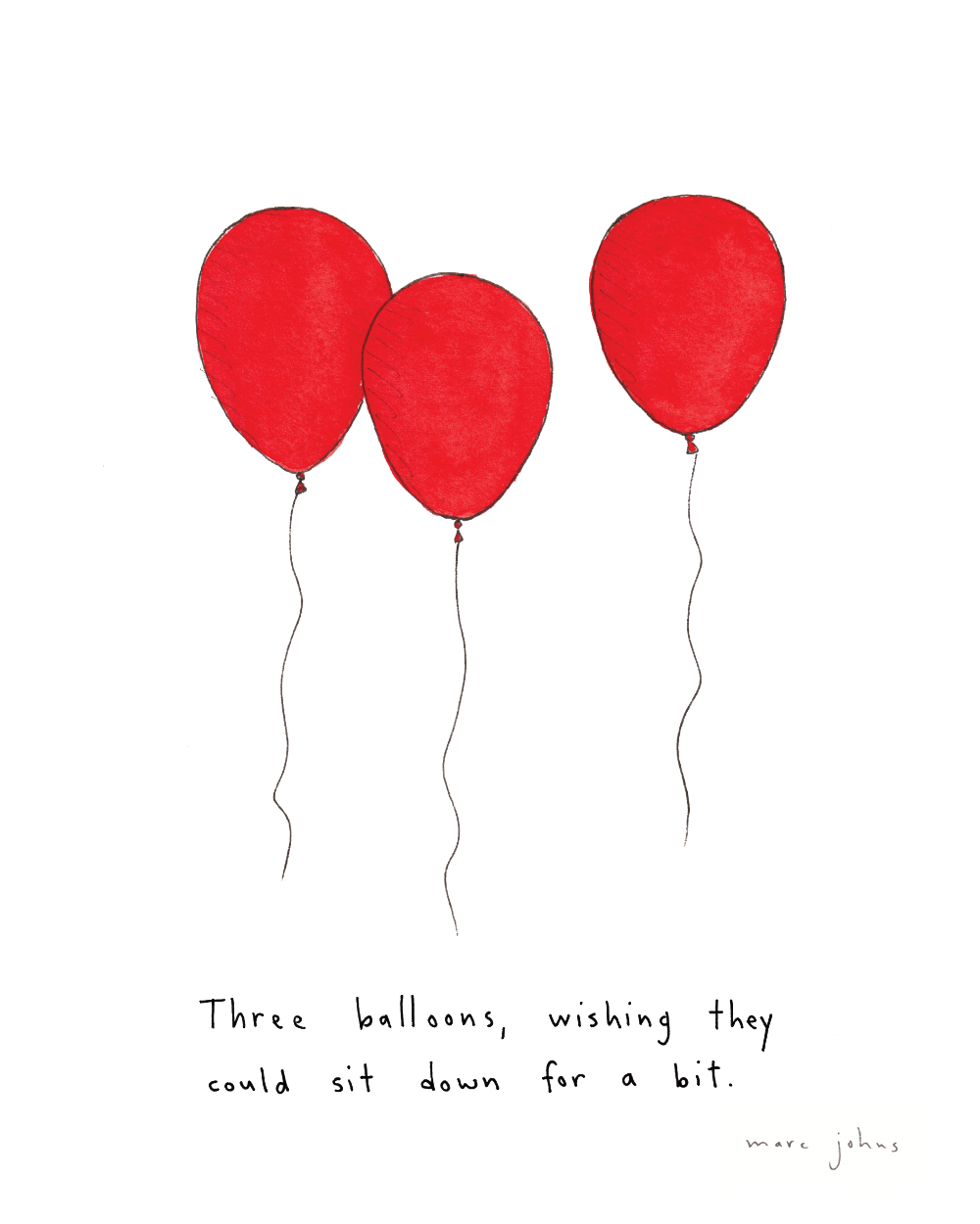 three balloons - Art Print