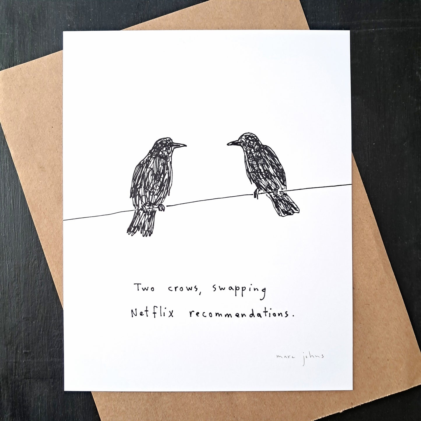 Two crows, swapping Netflix recommendations - Art Print