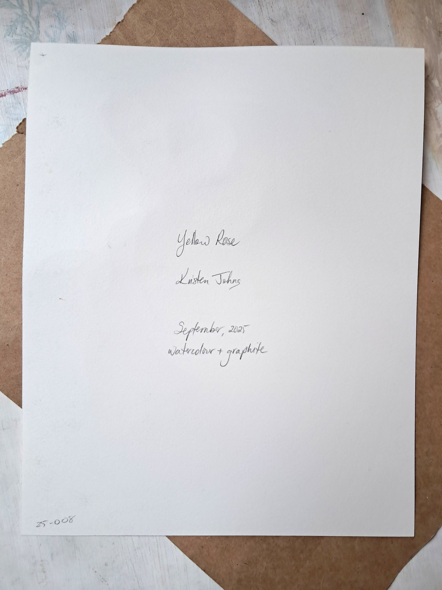 Yellow rose - original painting, 8x10 inches